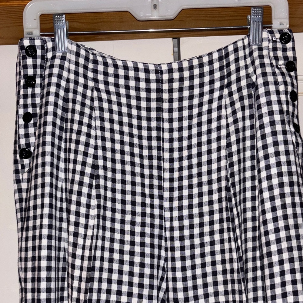 Resource Black & White Linen Blend Pants - Picture 3 of 9